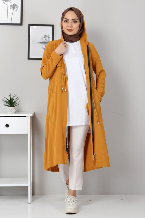 Women's Shirred Waist Mustard Aerobin Jacket