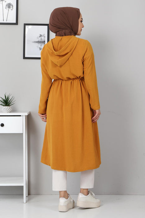 Women's Shirred Waist Mustard Aerobin Jacket