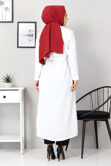 Women's Belted Ecru Aerobin Jacket