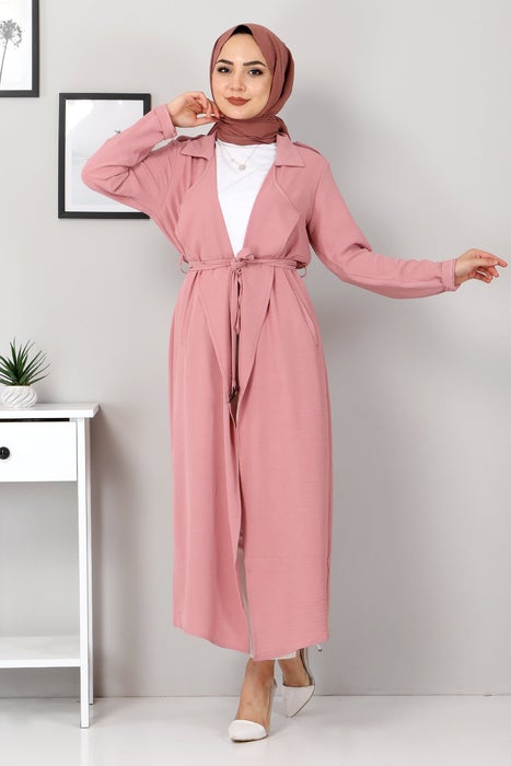 Women's Belted Dusty Rose Aerobin Jacket