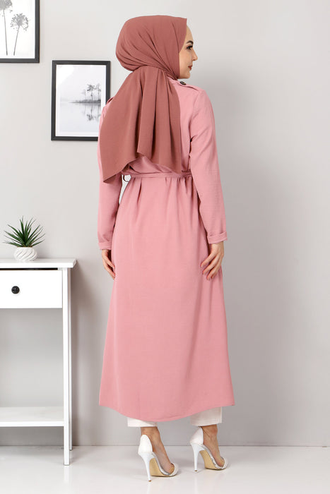 Women's Belted Dusty Rose Aerobin Jacket