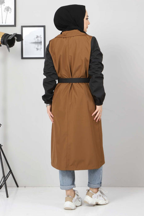 Women's Pocket Brown Trenchcoat
